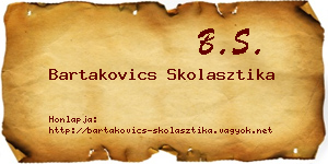 Bartakovics Skolasztika névjegykártya